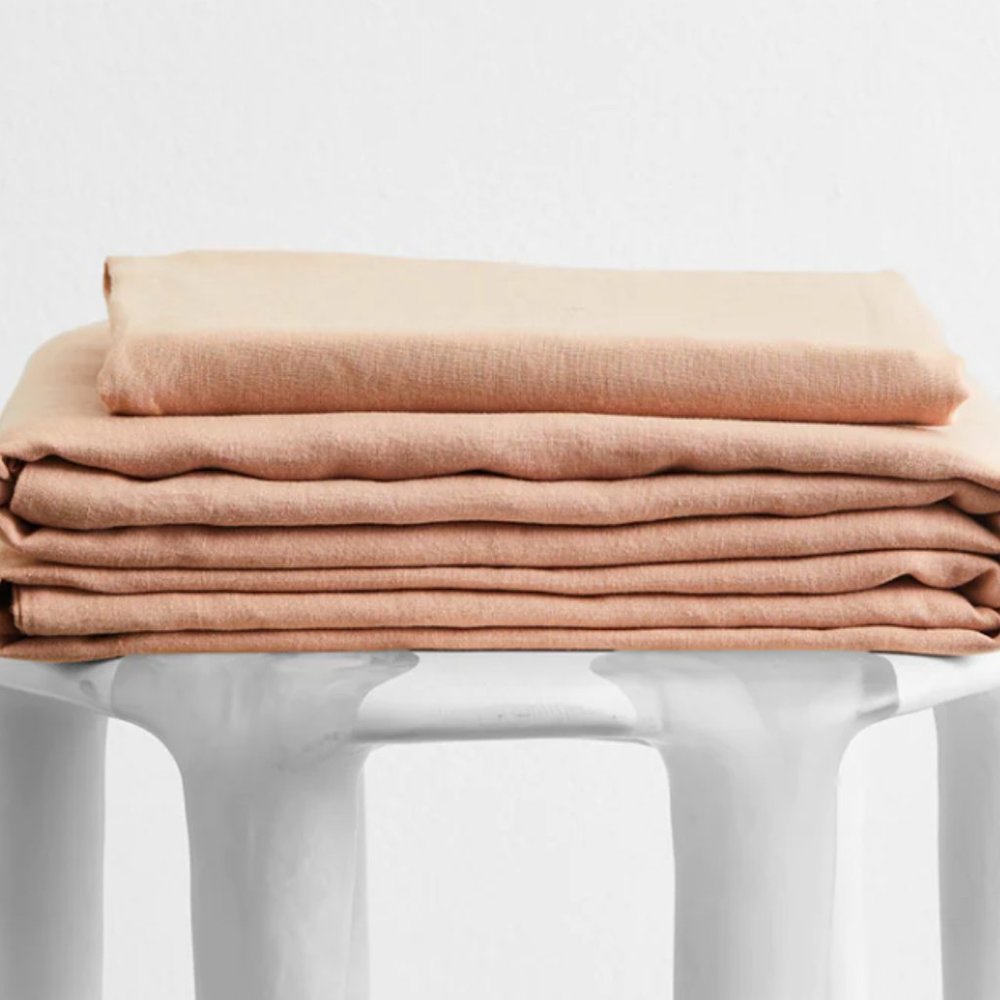Bed Threads Terracotta Queen Flax Linen Sheet Set